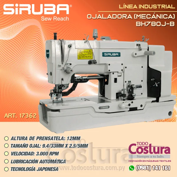 OJALADORA (MECANICA) SIRUBA BH780J-B